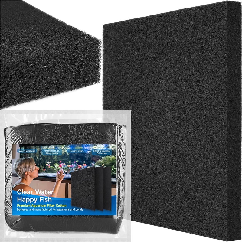 Borlech Aquarium Bio Filter Sponge Pad - Cut-to-Size Aquarium Filter Media for Fish Tank, Pond, Sump - Mechanical & Biological Filtration (18.5"x18.5"x1.6", 50PPI, 1 Pack) - Image 1